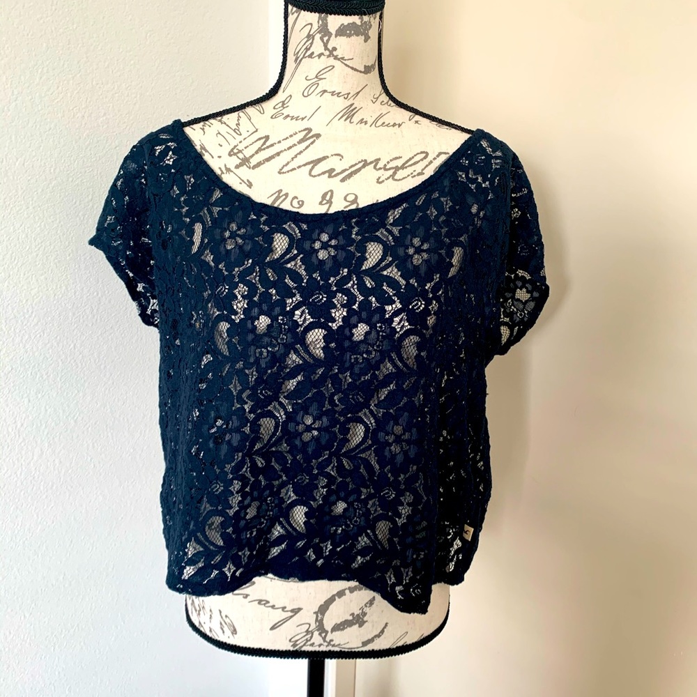 Hollister crop lace top
